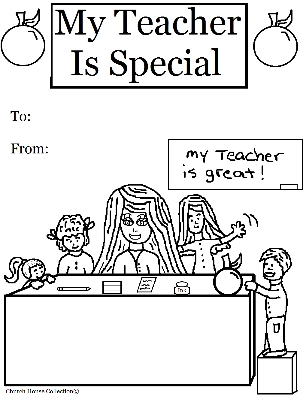 Church House Collection Blog: My Teacher Is Special Coloring Pages