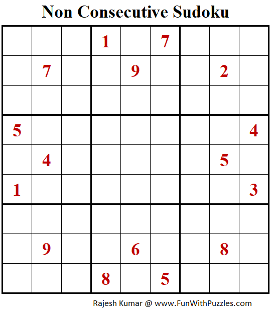 Non Consecutive Sudoku Puzzle (Fun With Sudoku #301)