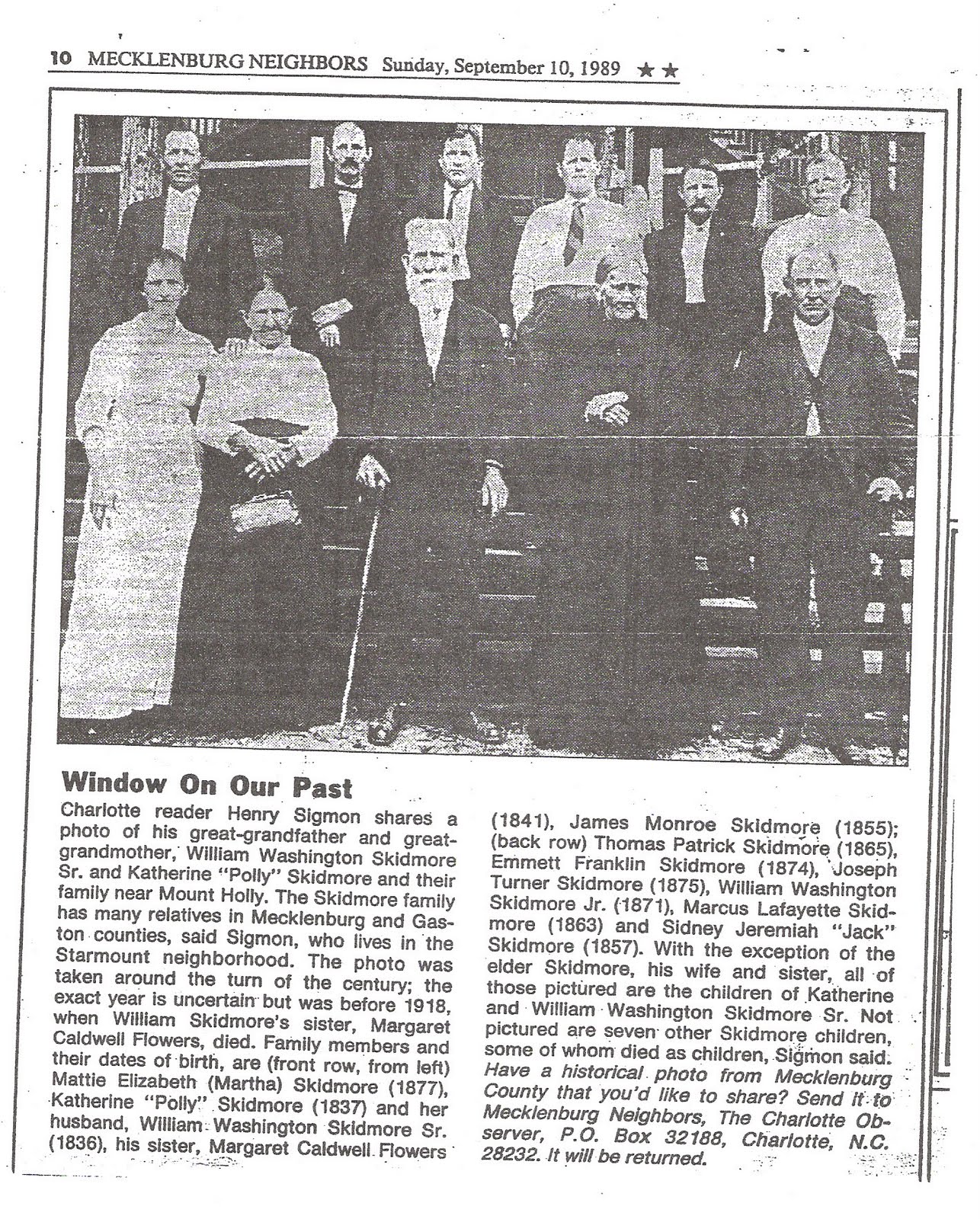 Growing My Family Tree Skidmore Family Portrait