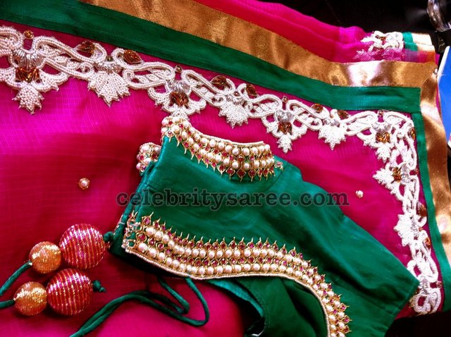 Brocade Pearls Work Blouses - Saree Blouse Patterns