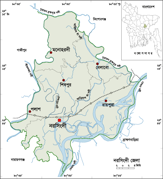 Map Of Narsingdi District Bangladesh Map All: Narsingdi Map