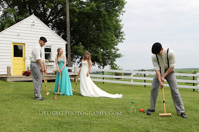 outdoor croquet wedding party