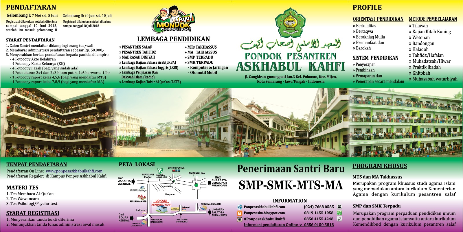 BROSUR PONPES PONDOK PESANTREN PUTRA PUTRI ASKHABUL KAHFI