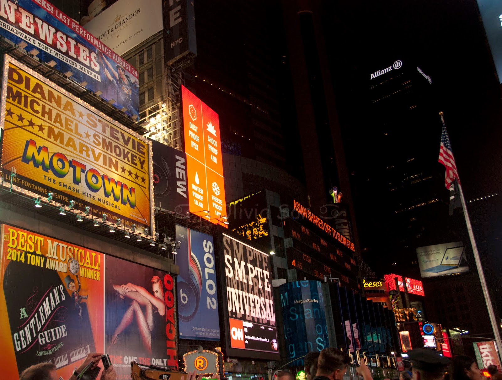 times square by night, new york city, usa