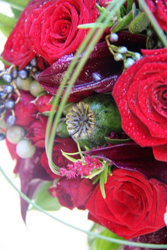 The Flower Magician Ruby Red Romantic Wedding Bouquet