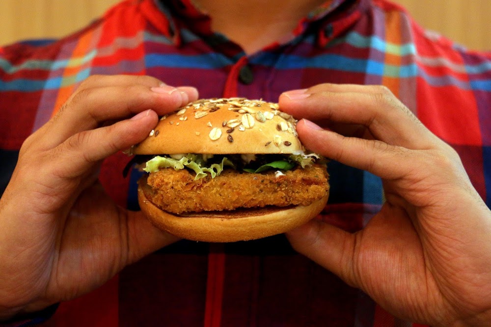McDonald 's New Burger Breaded Salmon with Paella Spice Mix
