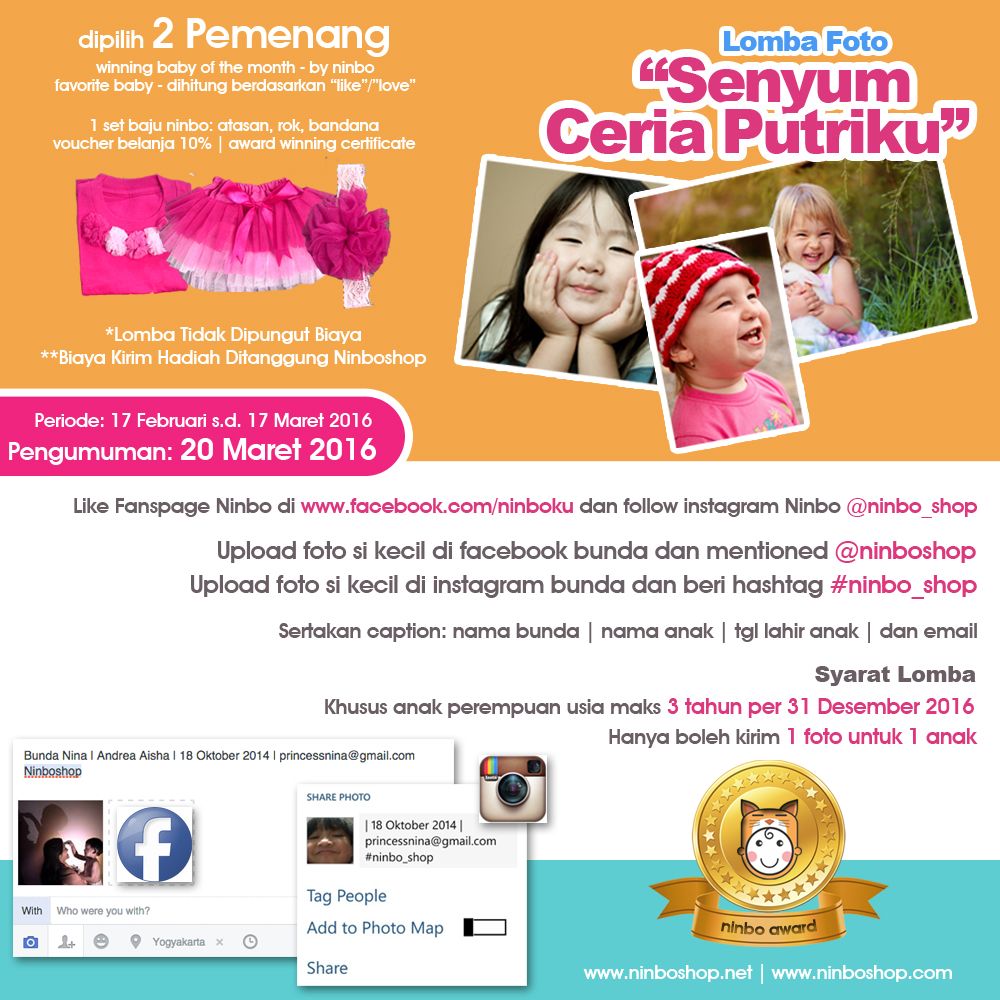 Lomba Foto Anak 2016 dari Ninboku Tema "Senyum Ceria Putriku" - lomba