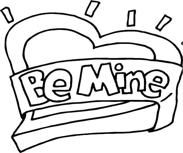 valentine coloring pages be mine - photo #12