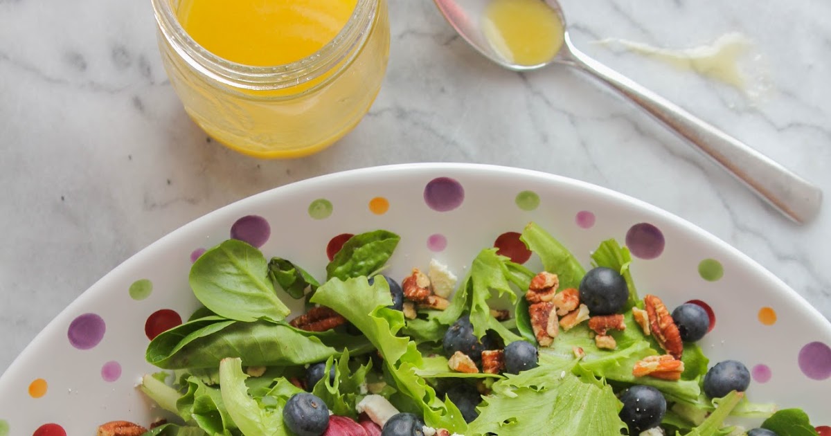 Blueberry & Toasted Pecan Mixed Greens Salad with Orange Vinaigrette