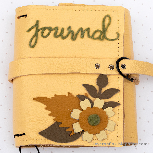 Layers of ink - Wrapped Leather Journal by Anna-Karin Evaldsson with Eileen Hull Sizzix dies
