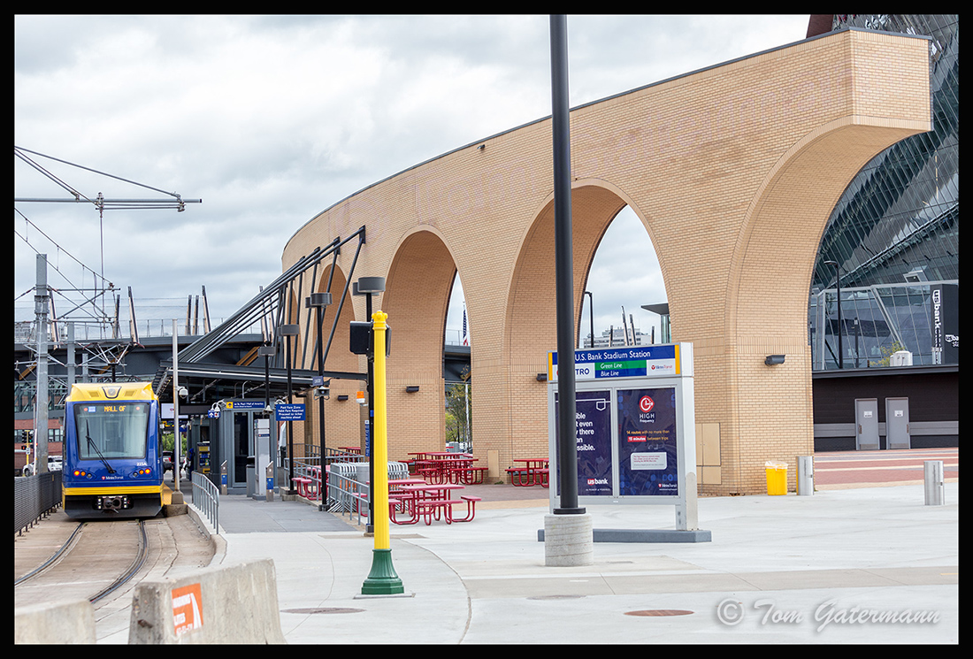 Blue Line Train US Bank Stadium Station Minneapolis, MN