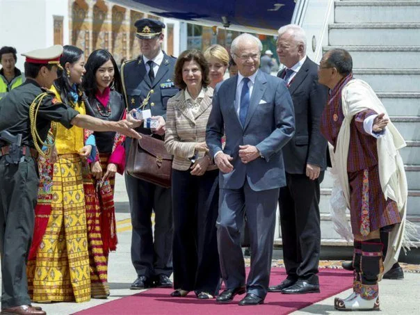 King Gustaf and Queen Silvia of Sweden, King Jigme Khesar Namgyel Wangchuck and Queen Jetsun Pema, Princess Kesang Choden Wangchuck, Princess Ashi Chimi Yangzom Wangchuck in Buthan