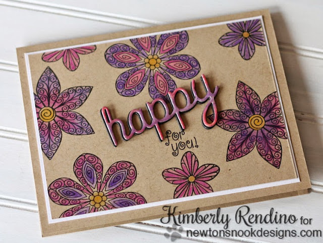 Happy for You card by Kimberly Rendino for Newton's Nook Designs | Prismacolors | Kimpletekreativity.blogspot.com