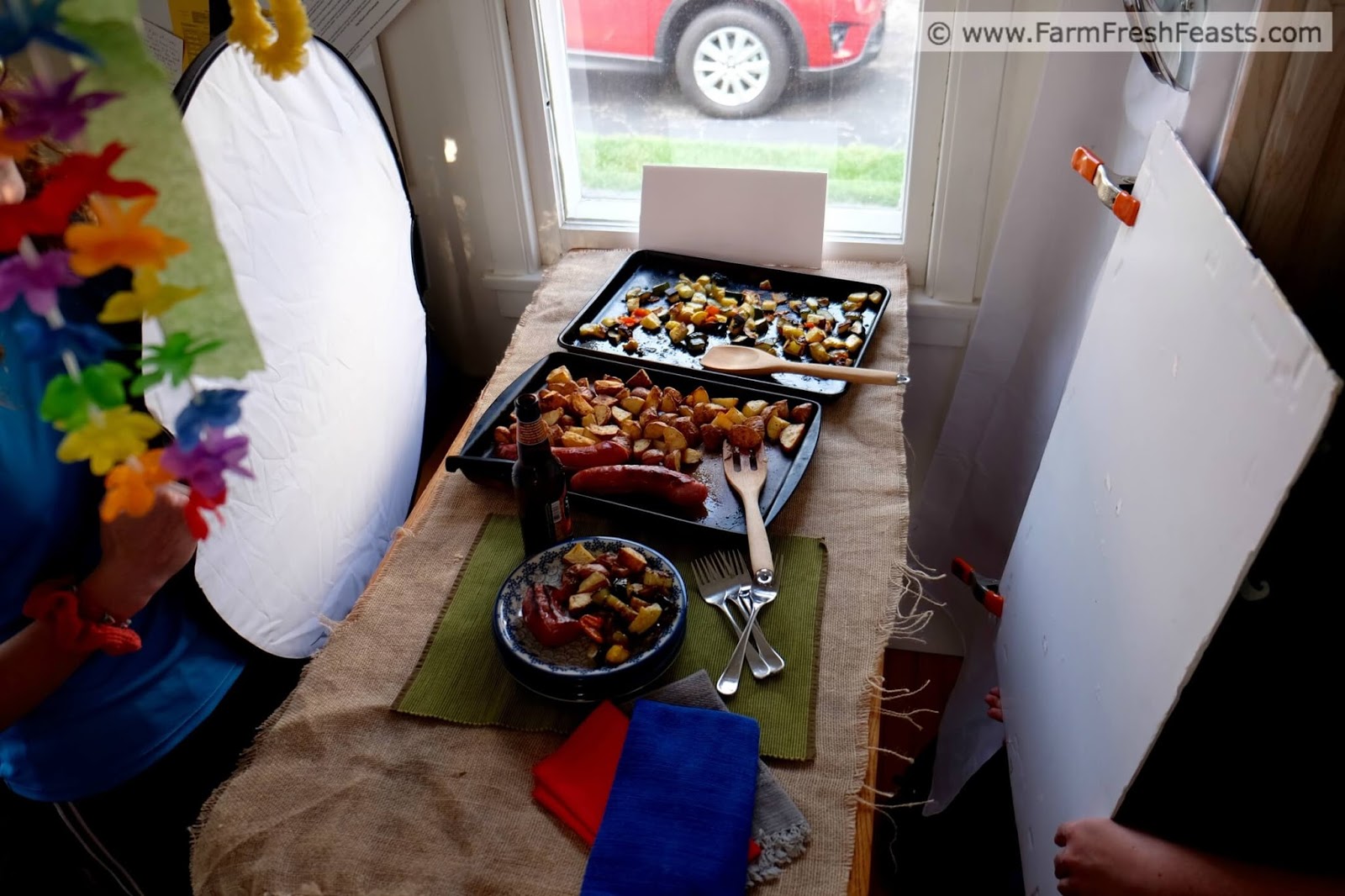 Farm Fresh Feasts Roasted Potatoes with Squash, Peppers and Kielbasa