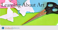 A Mom's Quest to Teach: Preschool: Learning through Art #schoolhouseteachers #preschool #homeschool #art #onlineclasses #artclass Learning About Art class logo
