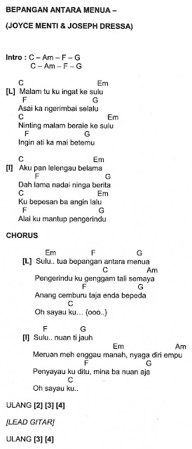 Chord Bepangan Antara Menua Joyce Menti Joseph Dressa Lirik Lagu Iban Chord Bepangan Antara Menua Joyce Menti Joseph Dressa Lirik Lagu Iban