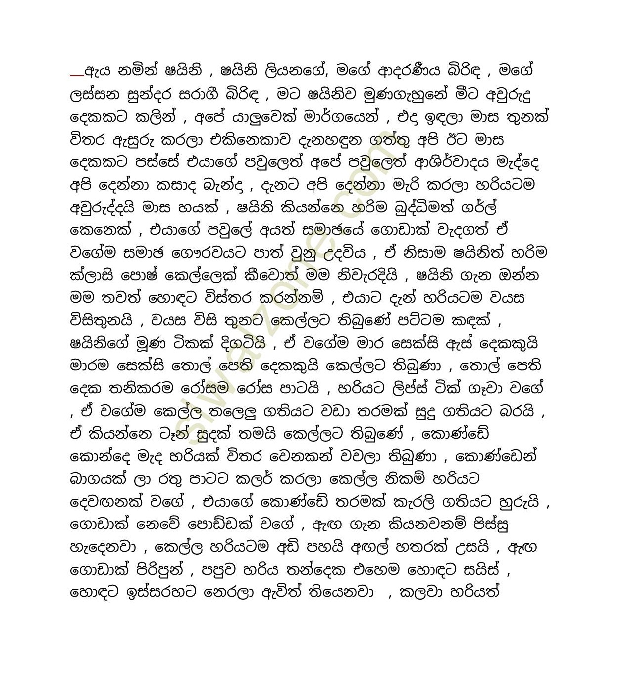 Mage Wife Shayani Sinhala Wal Katha 