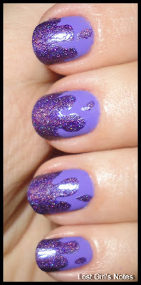 drip manicure with color club pucci-licious and china glaze gamer glam