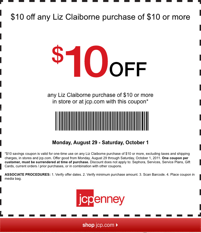 JcPenney 10 off