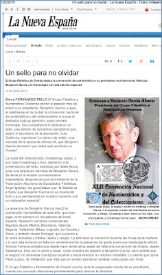 lne.es: Un sello para no olvidar. Homenaje a Benjamín García