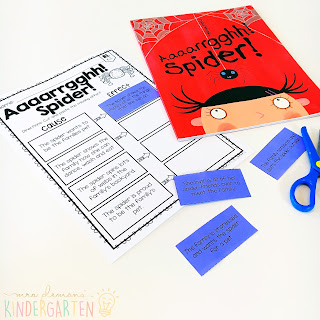 We love reading and learning about spiders in our kindergarten classroom, but planning meaningful comprehension activities can be a challenge. This Spider: Read & Respond pack made it super easy to teach 5 comprehension skills for 5 of our favorite picture books. Students especially love the themed crafts and writing prompts too!