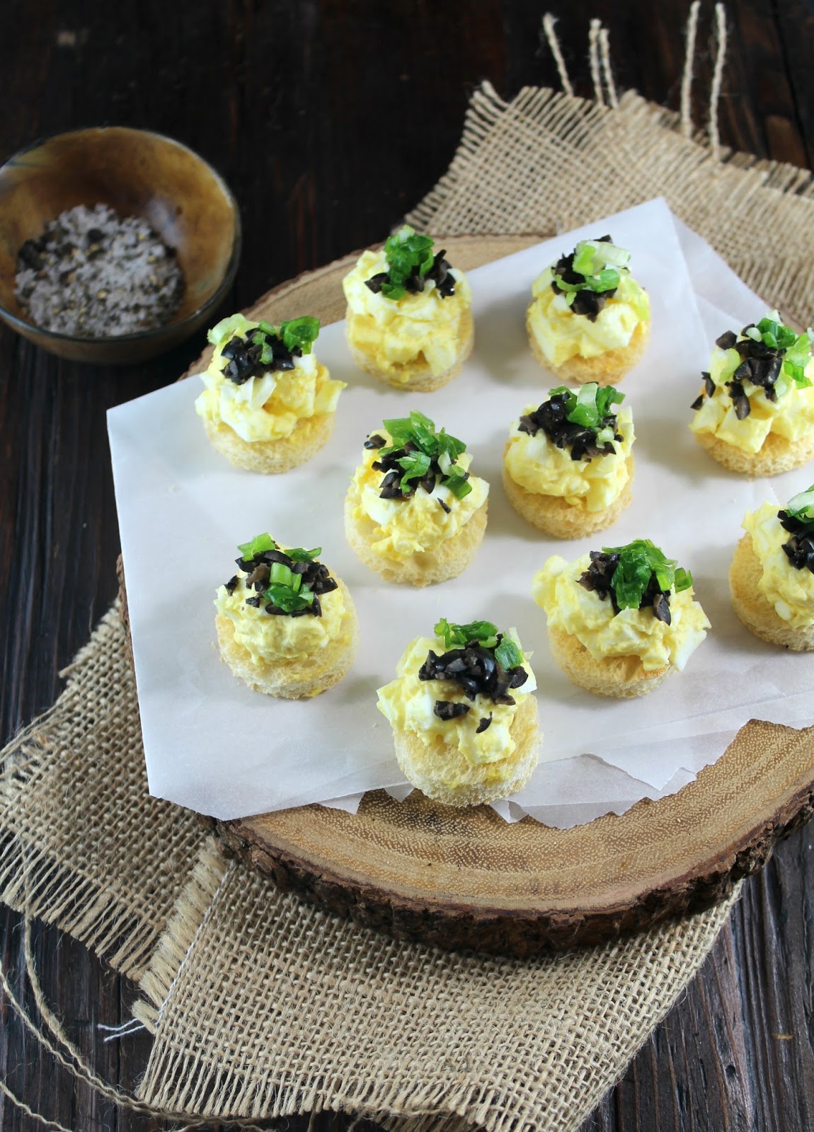 Authentic Suburban Gourmet Egg and Olive Salad Bites Friday Night Bites