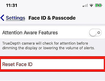 Resetting Face Id