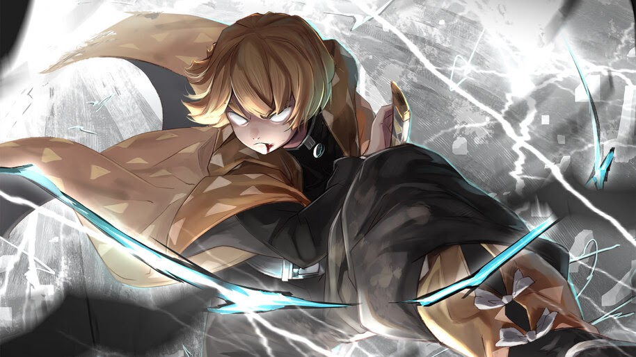 Zenitsu, Breath of Thunder, Kimetsu no Yaiba, 4K, #3.1404