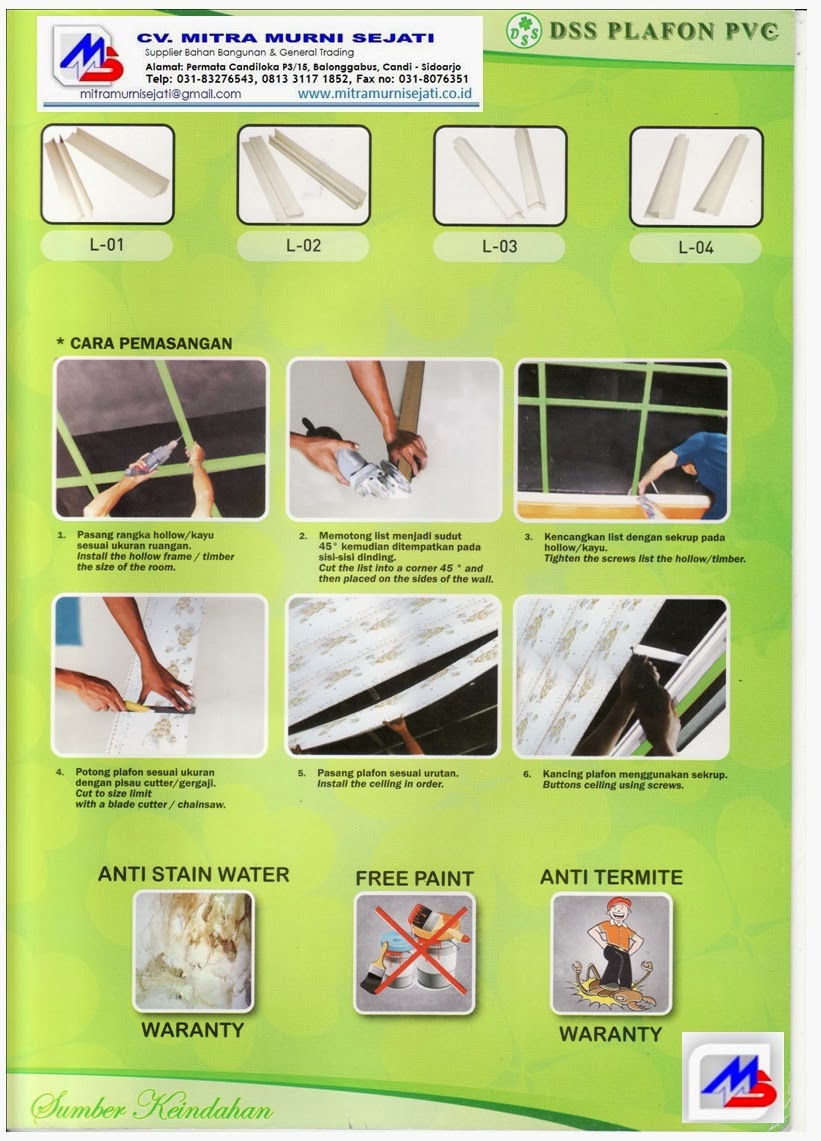 PLAFON PVC PENGGANTI KAYU | TRIPLEK ANTI RAYAP: PLAFON PVC-DSS ANTI RAYAP