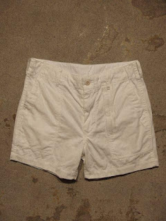 FWK by Engineered Garments Fatigue Short in White 20's Cotton Twill