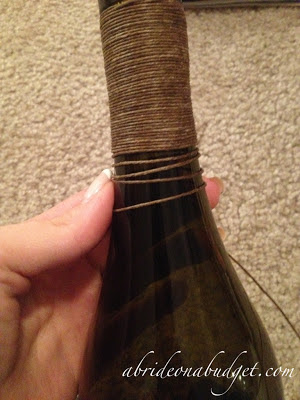 Twine-Wrapped Wine Bottle