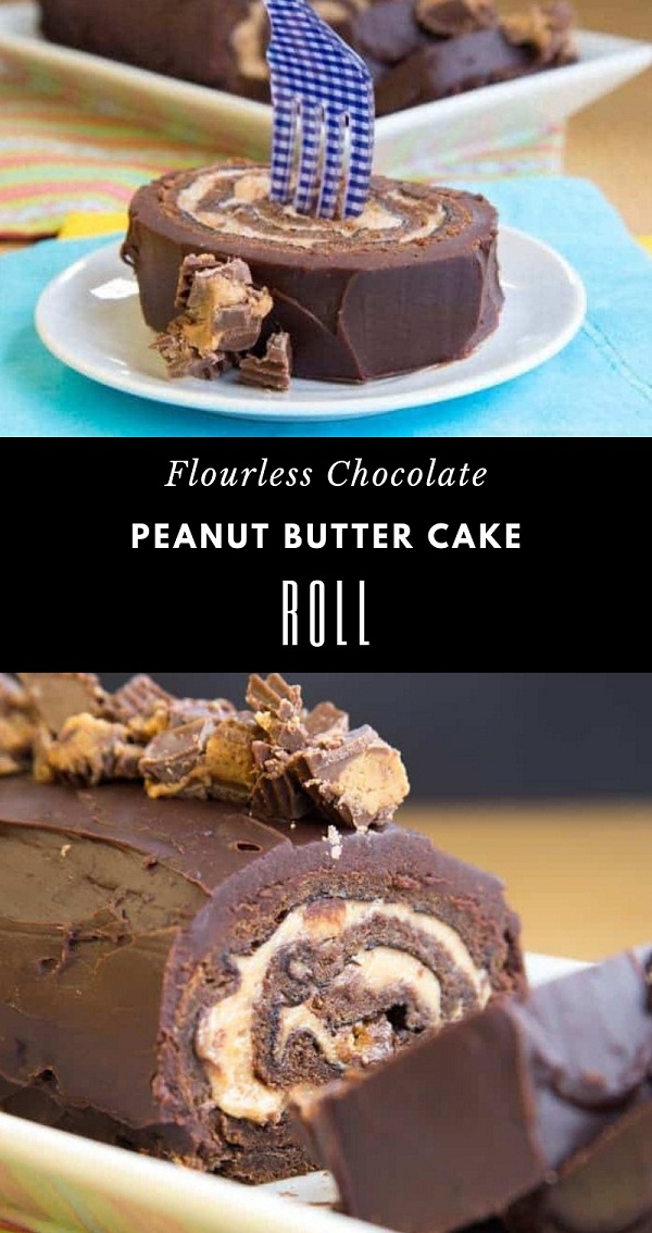 Flourless Chocolate Peanut Butter Cake Roll Flourless Chocolate Peanut Butter Cake Roll