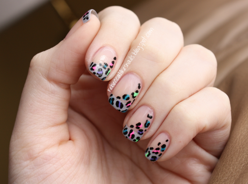 rebecca likes nails: neon leopard french!