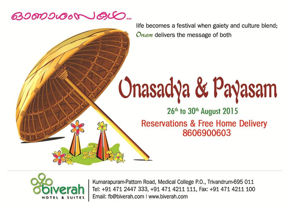 Foodie Delights Bangalore Life n Spice Restaurants serving Onam