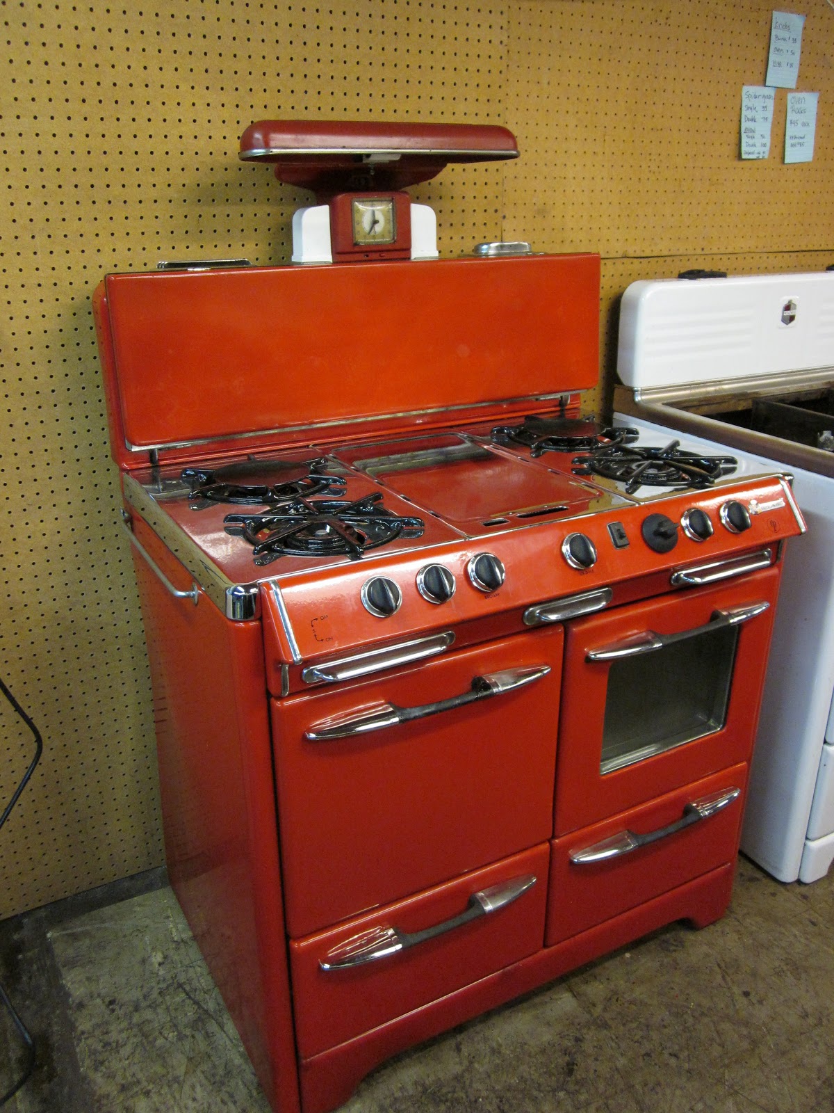 Rescuing antique stoves one at a time: New red O'keefe & Merritt
