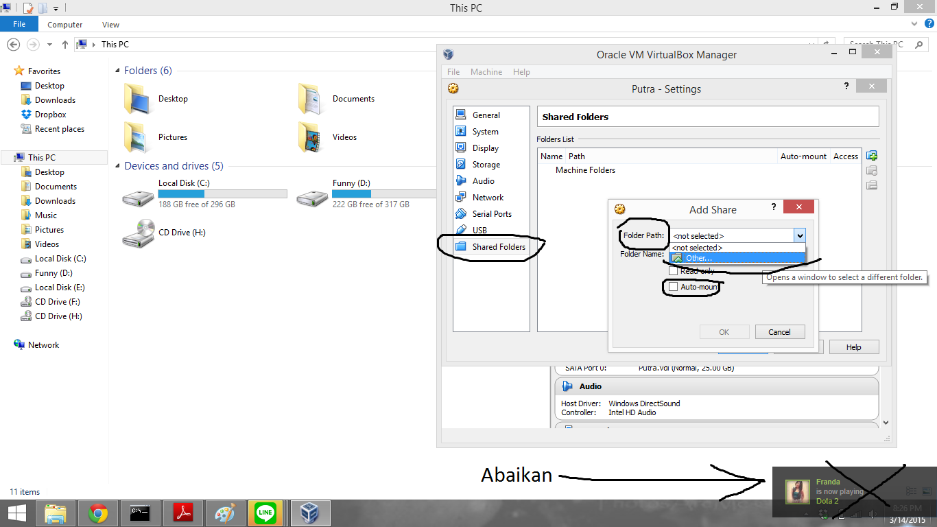 oracle virtualbox shared folder