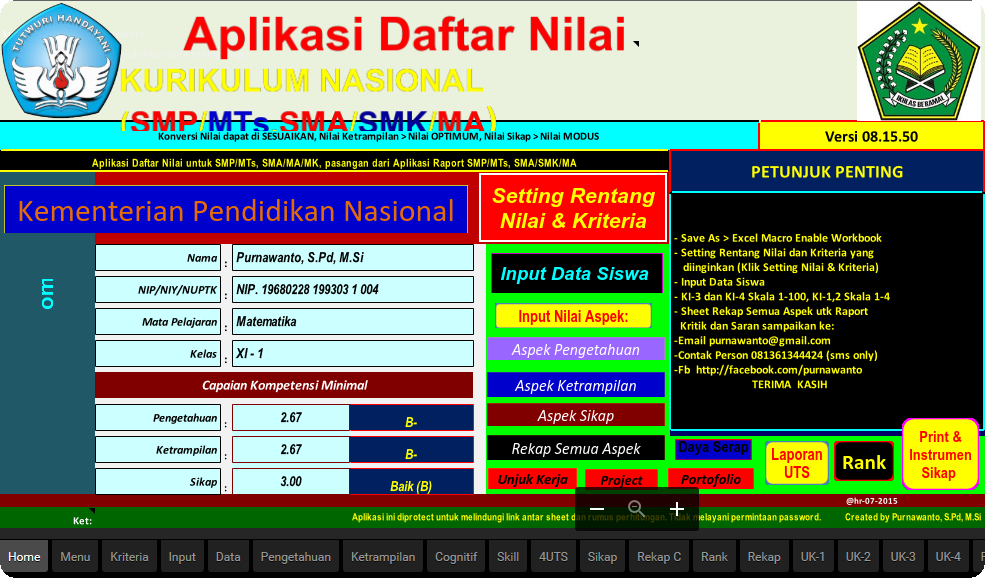 Download Aplikasi Penilaian Kurikulum 2013 Tingkat SMP/MTs/SMA 7