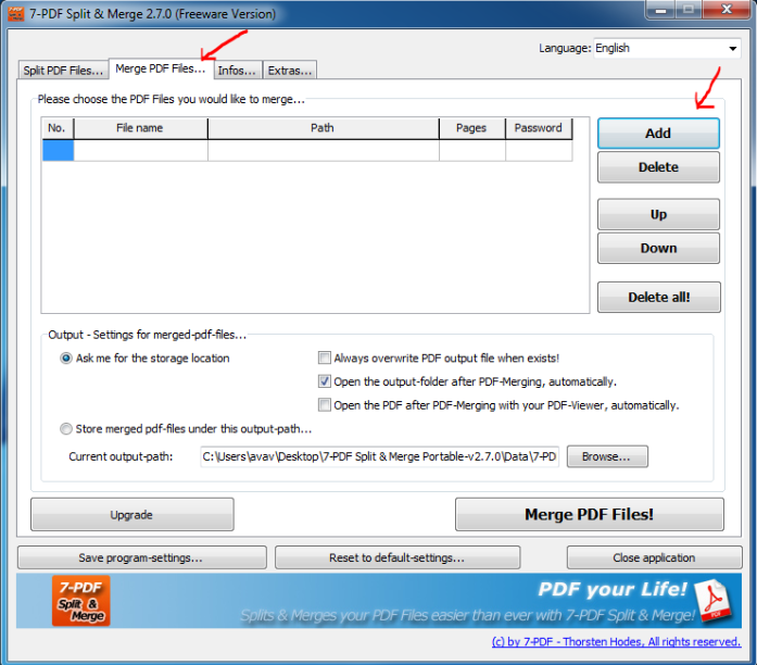 Cách sử dụng 7PDF Split & Merge cắt ghép file pdf