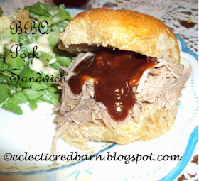 Eclectic Red Barn: BBQ Pork Sandwich with sauce