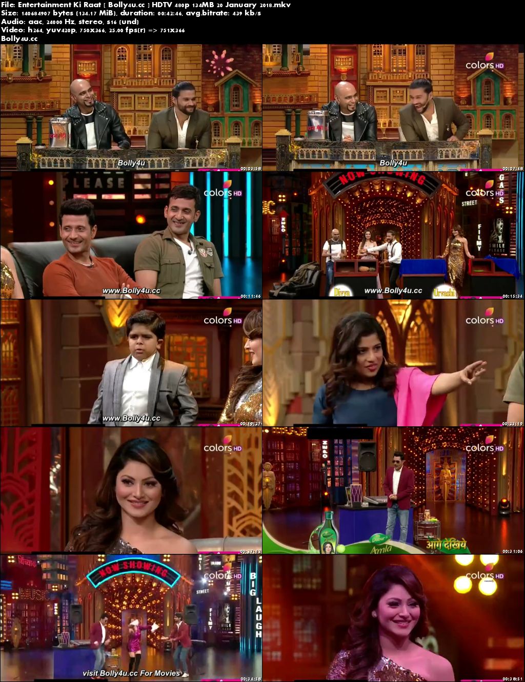 Entertainment Ki Raat HDTV 480p 130MB 20 January 2018 Download