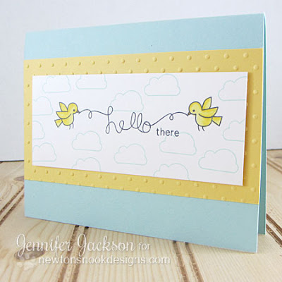 Hello there card using Winged Wishes Stamp set by Newton's Nook Designs