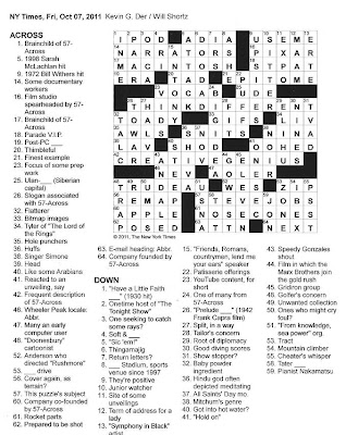 The New York Times Crossword in Gothic: 10 07 11 Steve Jobs