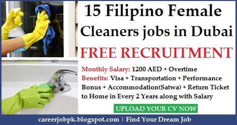 15 Filipino Female Cleaners jobs in Dubai with free visa Office Cleaner jobs in Dubai
