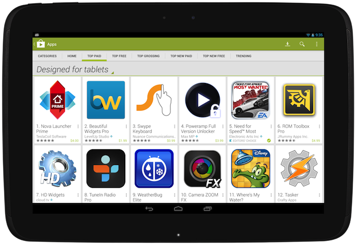Developers Blog: Tablet changes in Google Play