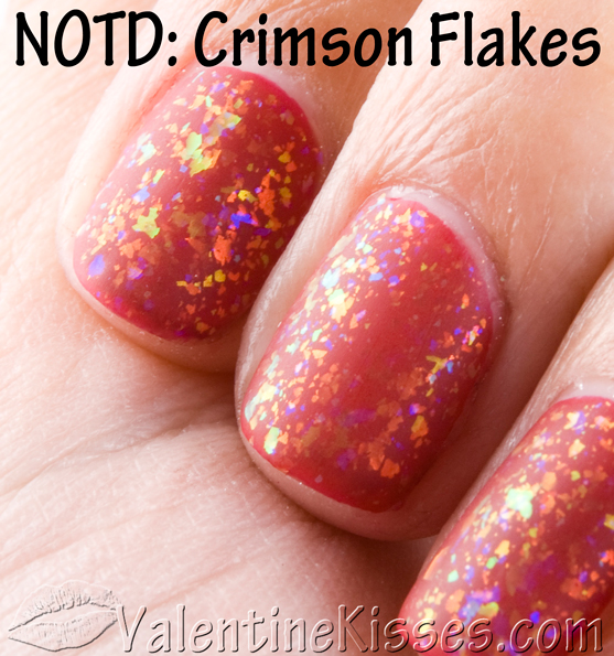 Valentine Kisses: NOTD: Crimson Flakes -- shiny & matte