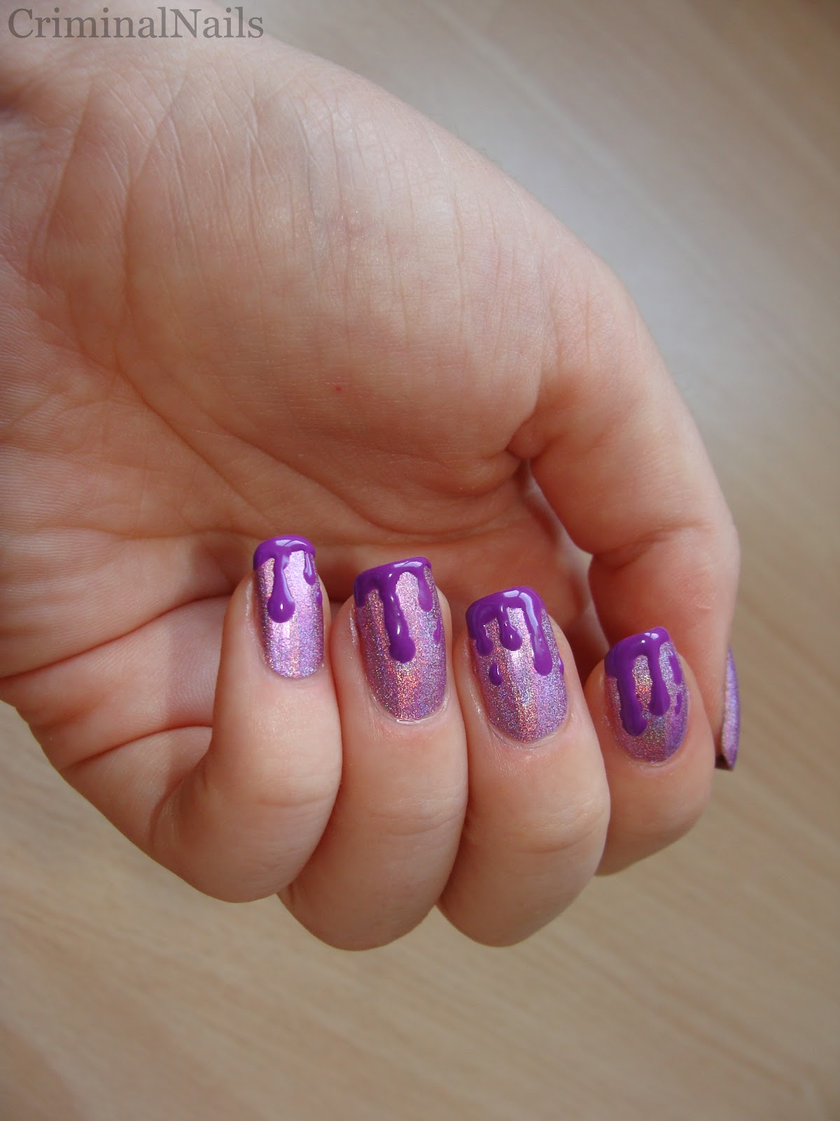 Criminal Nails: Dripping paint nail art.