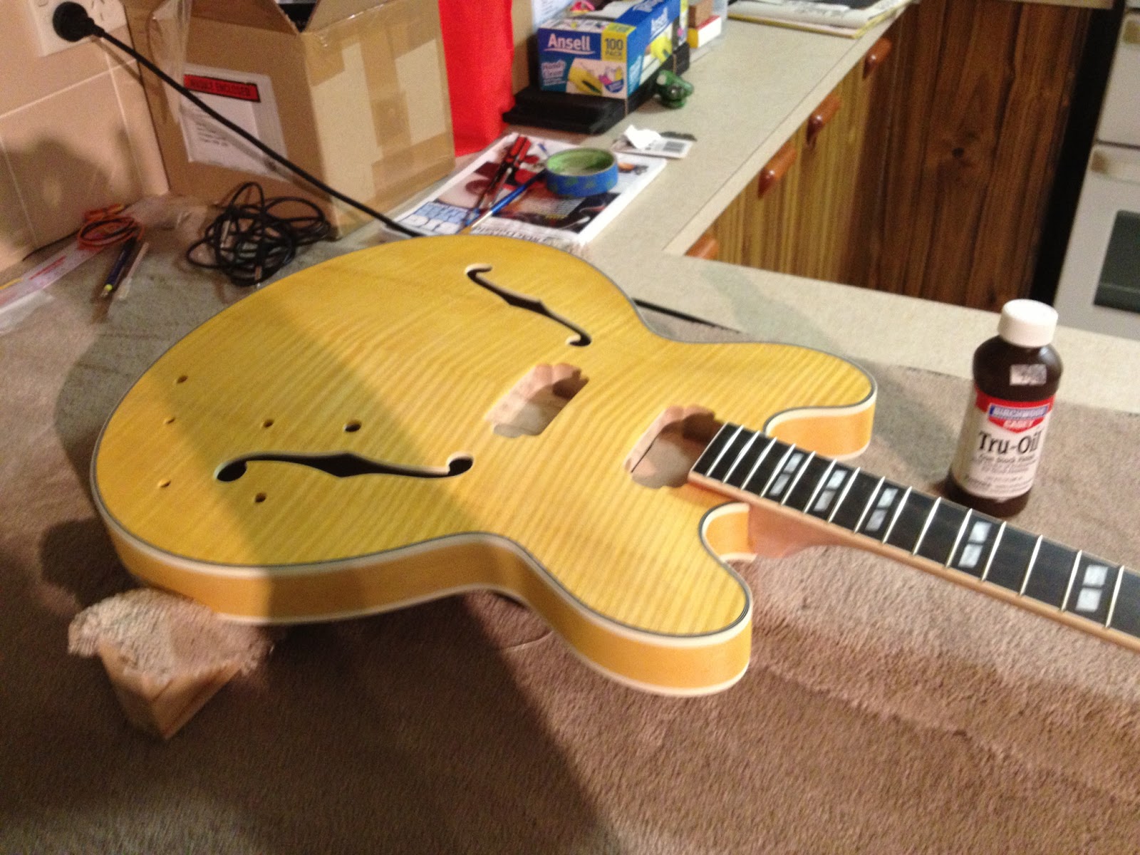 Guitar Kit Builder 12 String 335 Wet Sanding TruOil