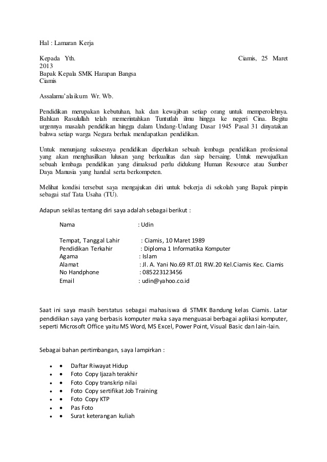 9 Contoh Surat Lamaran Kerja Guru Guild Jobs