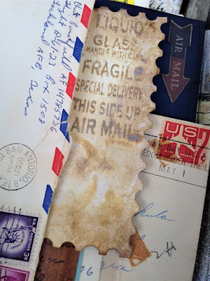 Sara Emily Barker sarascloset1.blogspot.com Vintage Mail Folio #Tim Holtz #Ideaology #Distress #Sizzix Alterations #Stampers Anonymous