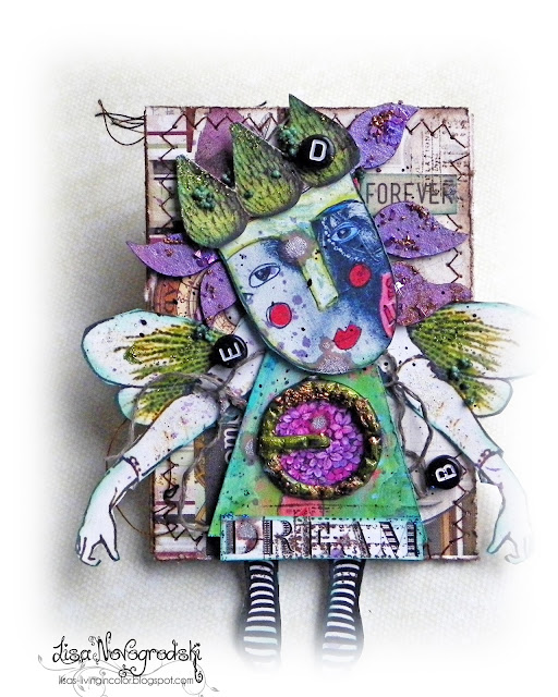 Art Doll ATC set, created by Lisa Novogrodski for Scraps of Darkness and Scraps of Elegance: mixed media and scrapbooking products from all your favorite manufacturers. www.scrapsofdarkness.com ATC by Lisa Novogrodski for the Scraps of Darkness On Line Store